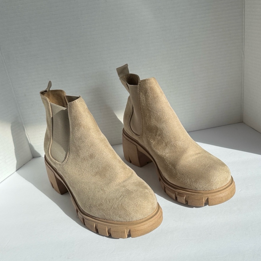 Soda Beige Ankle Booties
